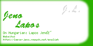 jeno lapos business card